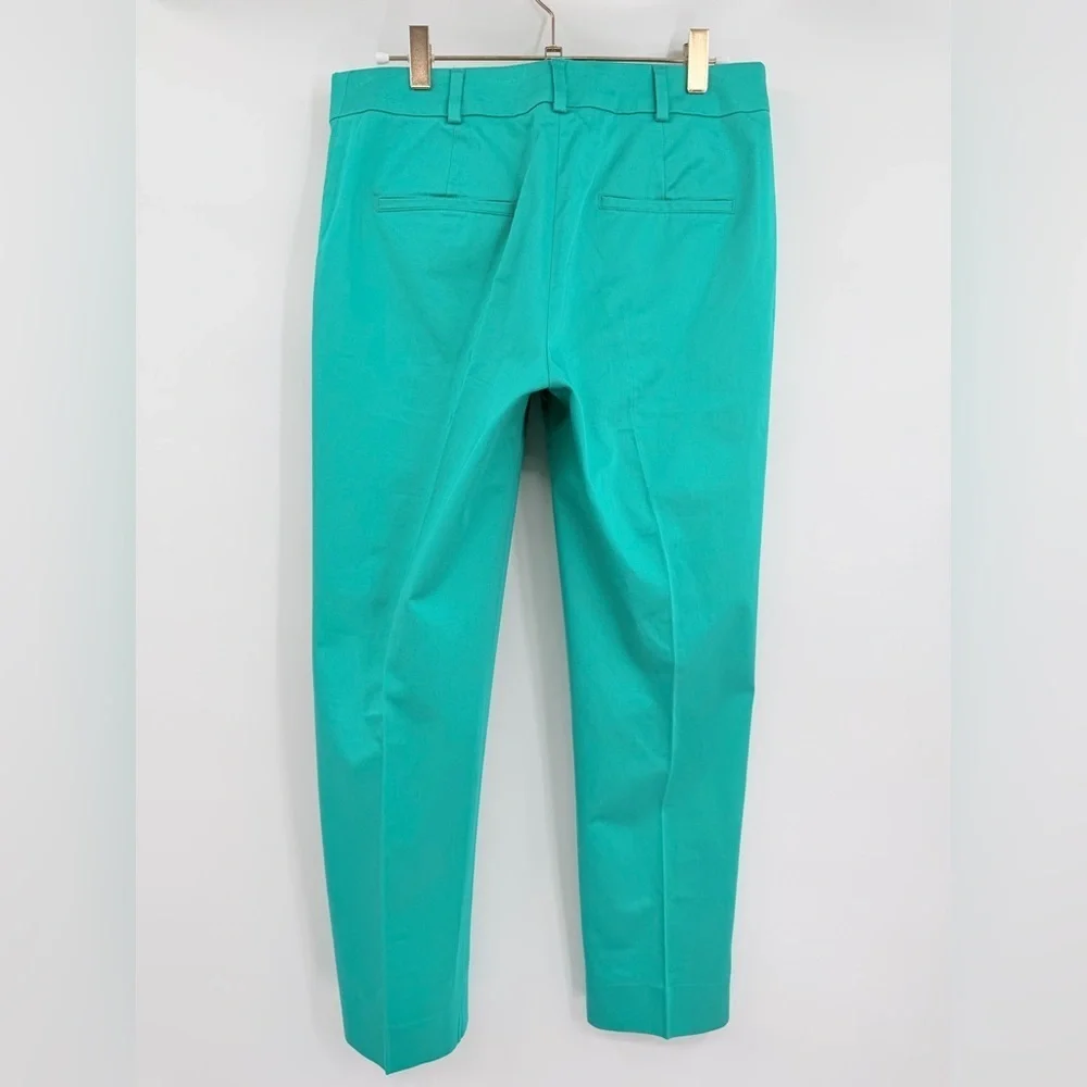 MAX MARA Turquoise Lince Stretch Cotton Cigarette Trousers Spring 2023